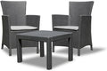 Conjunto de mobiliário de jardim, Keter, Lounge, 4 cm, 62 × 60 × 89cm, 59 × 59 × 43cm, ratã, plástico, Graphit / Cinzento, para utilização no exterior