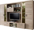 Conjunto de sala, trendteam smart living, 41 cm, 291 × 197 × 41 cm, com iluminação LED, madeira, Eiche, para a sala
