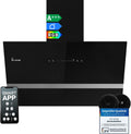 Exaustor, KKT KOLBE, Dunstabzugshaube, 80 cm, classe energética A+++, com iluminação LED, com controlo por aplicação, vidro, Preto, para uso diário