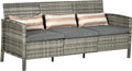 Sofá, Outsunny, Rattan, 78 cm, 173 × 68 × 78 cm, 330 kg, aço, ratã, Cinzento, para a sala
