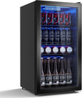 Frigorífico para bebidas, Airfish, Getr, 90L, 83 cm, 47 × 44,5 × 83 cm, regulável, com iluminação LED, vidro, Preto, para uso diário