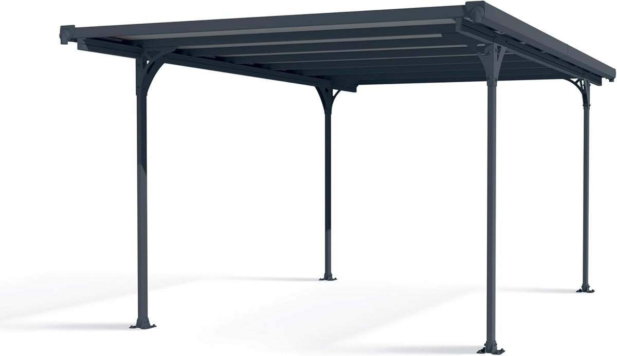 Abrigo para automóvel, Palram, Carport, 299cm, 504 × 299cm, 4 cm, 90 km/h, 100 kg, aço, alumínio, Antracite, para utilização no exterior