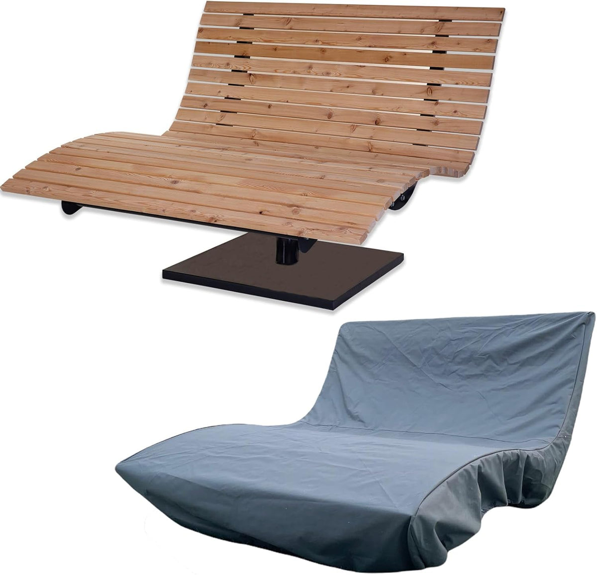 Mobiliário de exterior, SCALANT, 150 cm, 115 cm, 155 cm, aço inoxidável, aço, Holz / Preto, para utilização no exterior