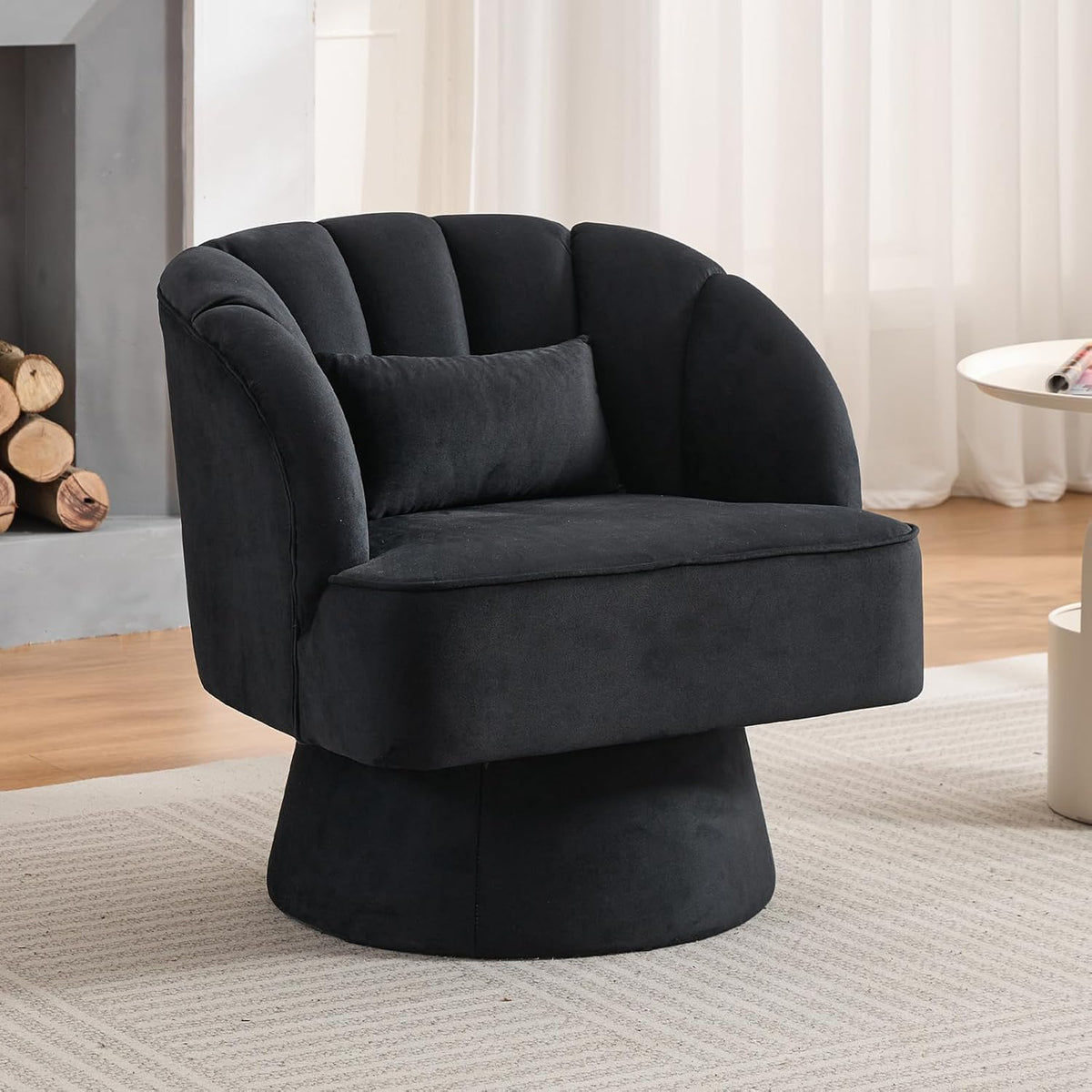 Poltrona, OPULENTHOME, 136 kg, madeira, veludo, Preto, para a sala