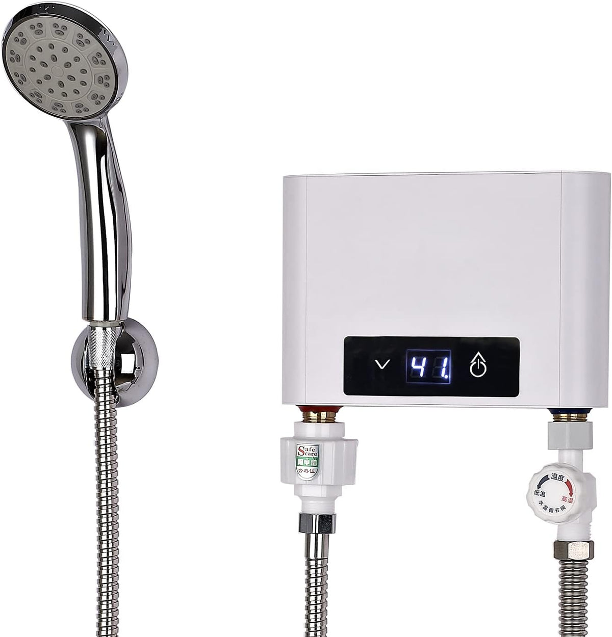 Esquentador, EUNEWR, 220V, 5500W, 3500W, plástico, Branco / Prateado, para uso diário