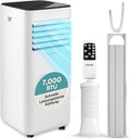 Ar condicionado portátil, SereneLife, Mobiles, 2,0kW, 54 dB, com comando à distância, com temporizador, Branco, para uso diário