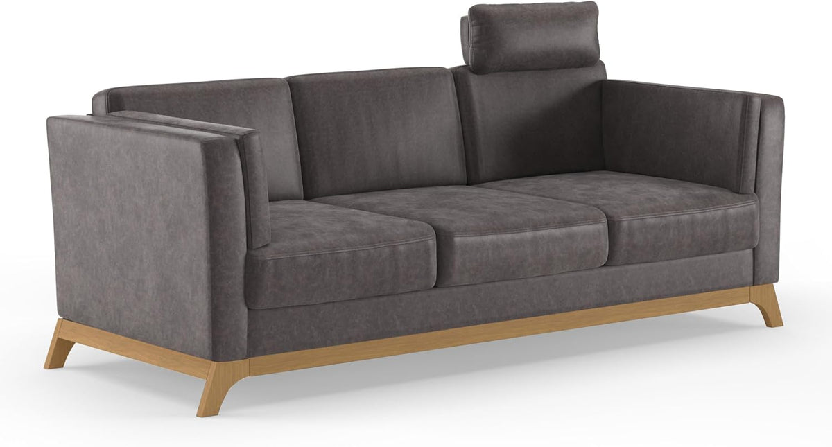 Sofá, CAVADORE, 3er-Sofa, 93 cm, 168 cm, 44 cm, 65 cm, 15 cm, com portas, madeira, CinzentoCastanho, para a sala