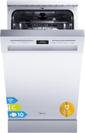Máquina de lavar loiça, Midea, 5.45NW10C, 45cm, 7 programas, com controlo por aplicação, plástico, Branco, para uso diário