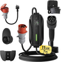 Carregador, dé, Mobile, 11kW, 16A, 230 V, dobrável, resistente à água, Preto / Vermelho, para uso diário