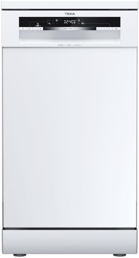Máquina de lavar loiça, Teka, 45 cm, 7 Programas, com temporizador, com iluminação LED, Branco, para uso diário