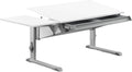 Secretária, Moll, Sprinter, 53 cm, 82 cm, classe energética b, 10 níveis, altura regulável, regulável, com rodas, aço, Branco / Cinzento