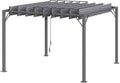 Tenda de jardim, Outsunny, 3 × 3 m, 180 g, 290 × 295 × 213 cm, regulável, aço, alumínio, Cinzento, para jardim e exterior