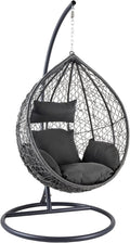 Cadeira suspensa, Riess Ambiente, 105 cm, 203 cm, 120 cm, 50 cm, 65 cm, com portas, ratã, poliéster, Antracite, para uso diário