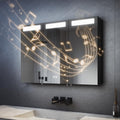 Armário com espelho, SVNR, 90x65, 90 × 65 cm, resistente à água, com iluminação LED, com portas, aço inoxidável, aço, Preto, para uso diário