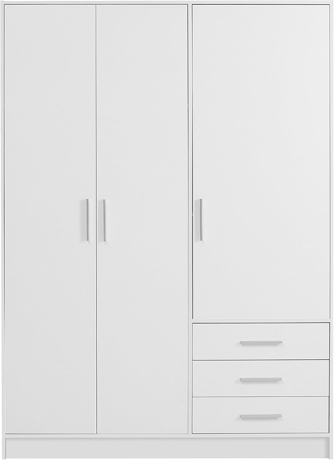 Roupeiro, Forte, Jupiter, 145 cm, 60 cm, 200 cm, 5 kg, regulável, com gavetas, com portas, plástico, painel de madeira, Branco, para o quarto