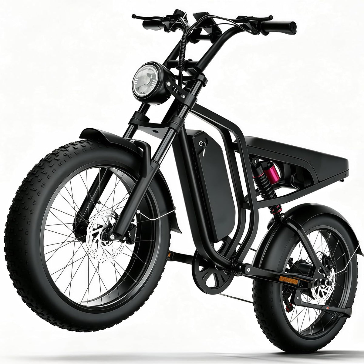 Bicicleta elétrica, DEEPOWER, E-Bike, 48V, 52V, 20Ah, 20 ', aço, alumínio, Preto, para uso diário