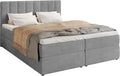 Cama, BROMARKT, Boxspringbett, 140 × 200cm, 4 cm, madeira, plástico, HellCinzento / Bege, para o quarto