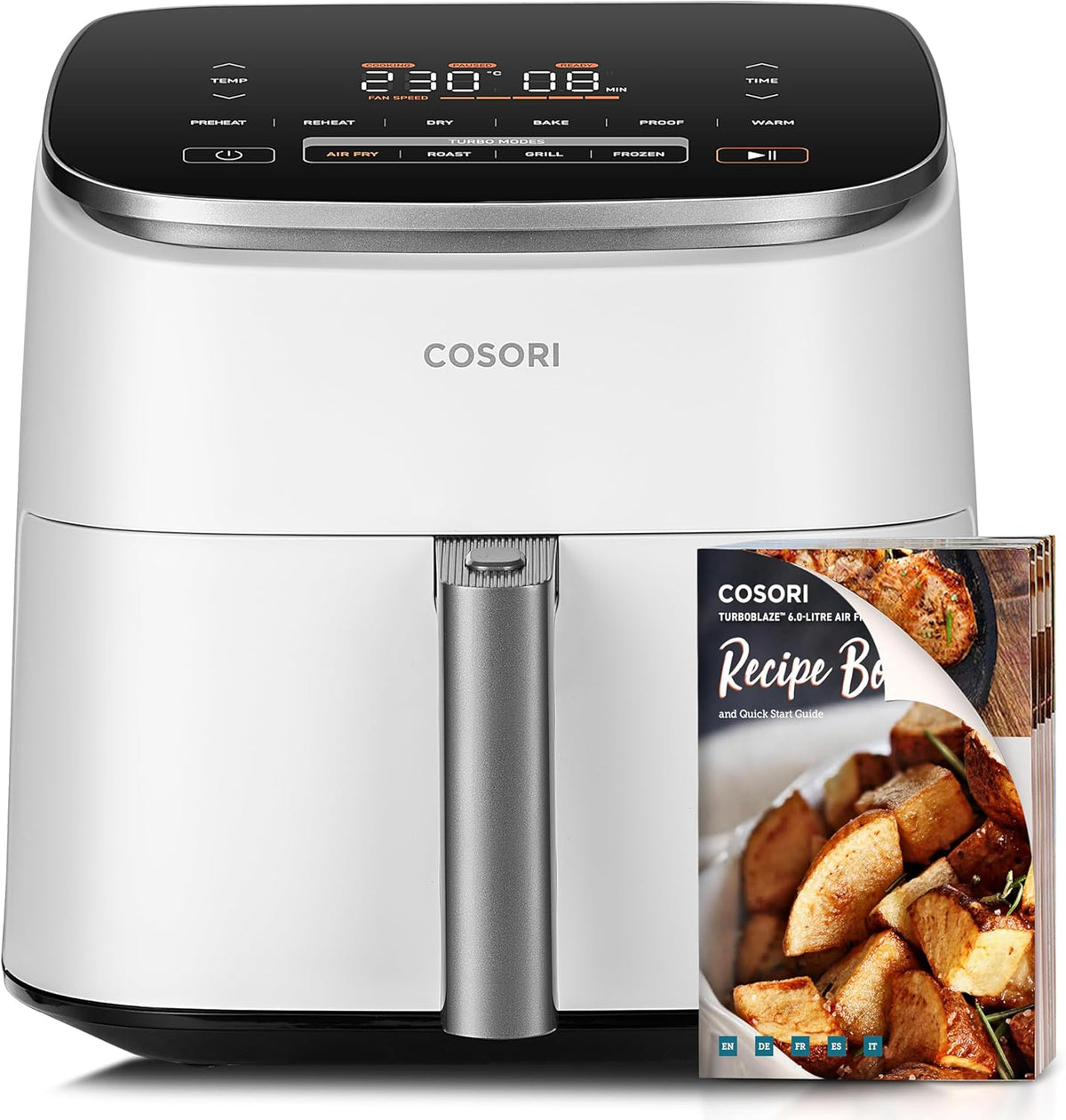 Fritadeira de ar quente, Cosori, Turbo, 6 l, 5 níveis, Branco, para a cozinha