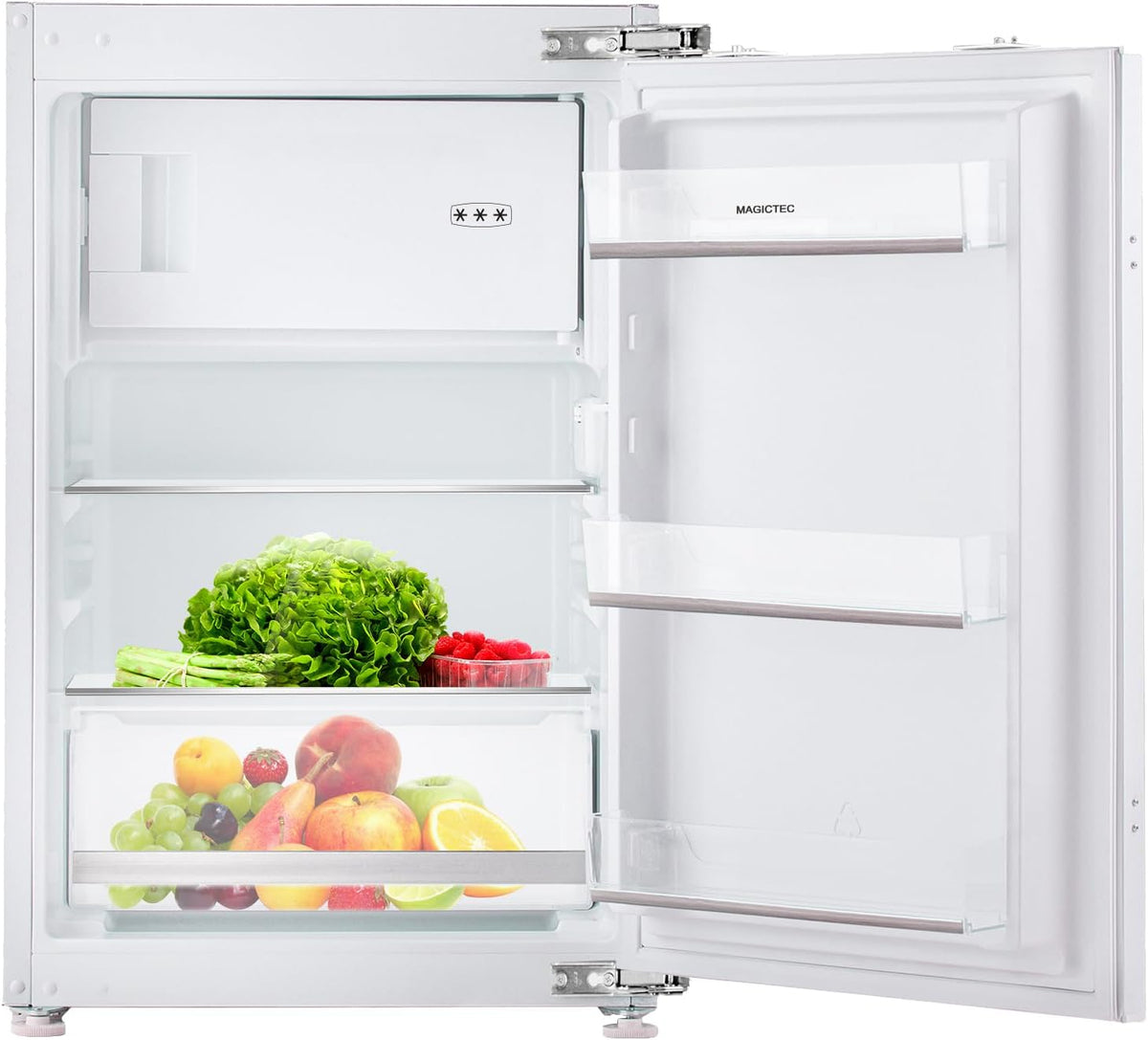 Frigorífico combinado, magictec, 102L, 88cm, 55.5 cm, 118 L, 16L, Branco, para uso diário