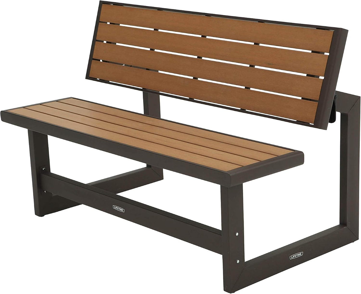Banco, LIFETIME, Gartenbank, 5 cm, 141 × 78,5 × 88,5 cm, 88,5 cm, 30,6 kg, dobrável, aço, madeira, Castanho / Preto, para uso diário