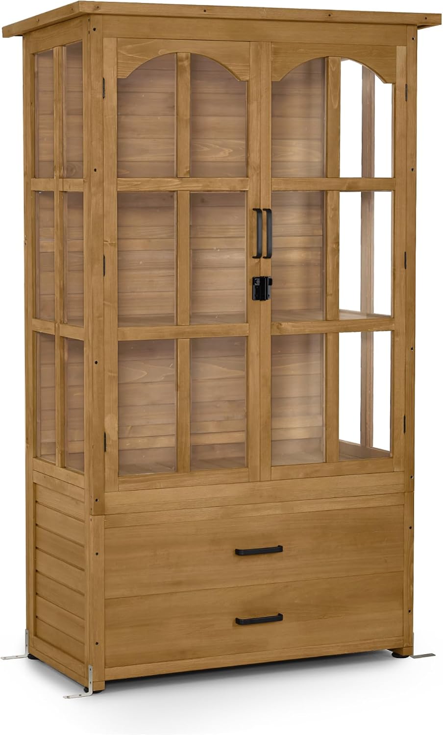 Armário de arrumação, M MCombo, Gartenschrank, 180 cm, 58 × 107 × 180 cm, 45 cm, 15 kg, 18 cm, altura regulável, regulável, com gavetas, madeira