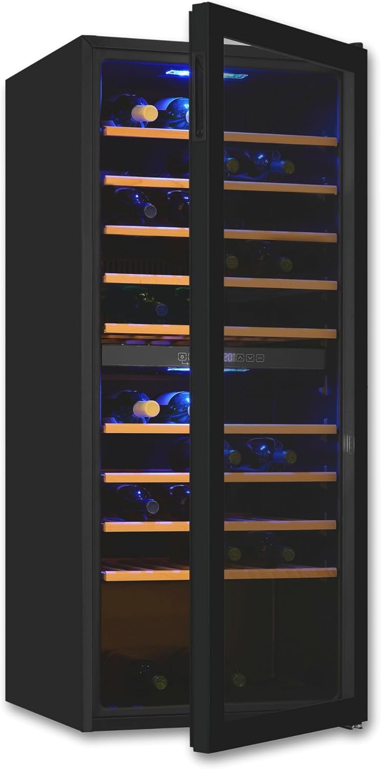 Frigorífico para bebidas, Exquisit, Weink, 120 cm, 110,0 cm, 57,5 cm, 129,0 × 55,2 × 57,5 cm, altura regulável, regulável, com iluminação LED, madeira