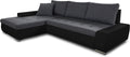 Sofá, Sofnet, Ecksofa, 266 cm, 184 cm, 83 cm, 430 g, 270g, madeira, pele sintética, Preto / Graphit, para a sala