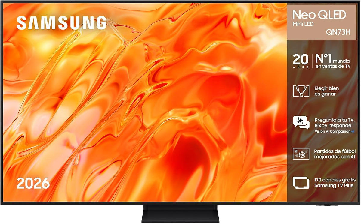 Samsung, Televisor portátil, QN73H, com comando à distância, com iluminação LED, Azul, para a sala