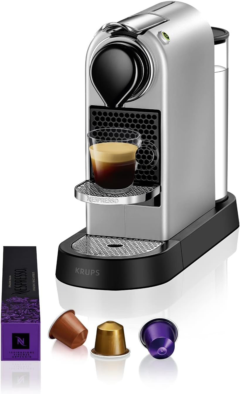 Máquina de café, Nespresso, Krups, dobrável, Prateado / Preto, para a cozinha