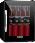 Klarstein, Frigorífico para bebidas, Mini, 42 dB, classe energética C, altura regulável, regulável, Preto / Prateado, para uso diário