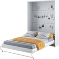 Cama, Homlando, Lenart, 140 × 200 cm, com prateleiras, sem colchão, Branco, para o quarto