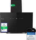 Exaustor, KKT KOLBE, Dunstabzugshaube, 80cm, classe energética A+++, com iluminação LED, vidro, Preto, para uso diário