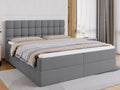 Cama, BROMARKT, Boxspringbett, 180 × 200 cm, Cinzento, para o quarto
