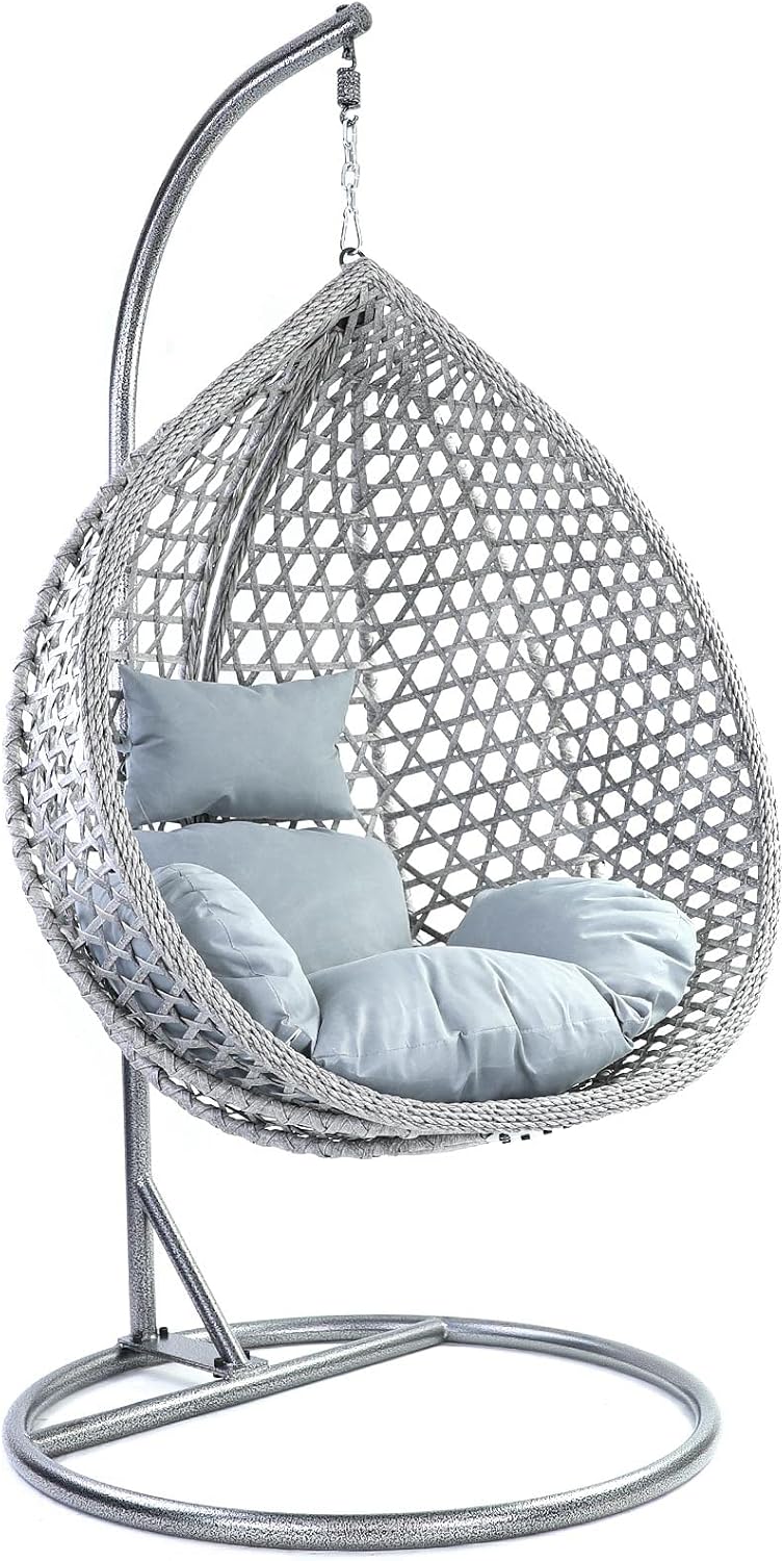 Cadeira suspensa, RAMROXX, 199 cm, 102 cm, 118 cm, 104 cm, 65 cm, aço, Cinzento / Hell Cinzento, para uso diário