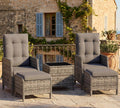 Conjunto de mobiliário de jardim, UDPATIO, Rattan, 9 cm, regulável, alumínio, ratã, DunkelCinzento, para utilização no exterior